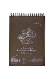 SMLTArt Authentic Watercolor Brown blok A5 na spirali 280g 20ark 5AB-20TS/B rybka