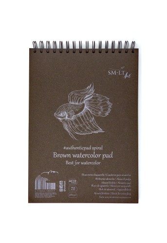 SMLTArt Authentic Brown watercolor ryba A5 spirala 5AB-20TS-B.jpg