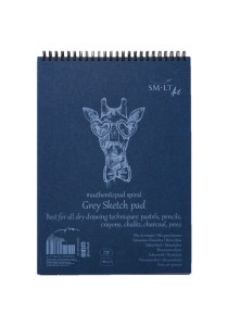 SMLTArt Authentic Grey blok A5 na spirali 180g 20ark 5EB-20TS/GREY