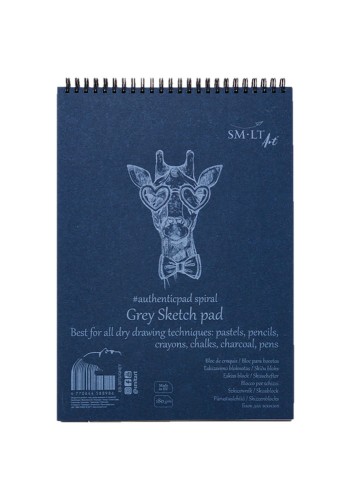 SMLTArt Authentic szary żyrafa sketch grey 180gsm A5 spirala EB-20TS-GREY.jpg