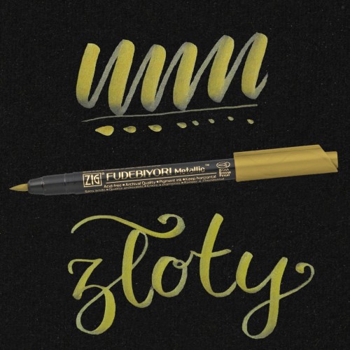 Kuretake Fudebiyori Metallic Gold czarne tło.jpg