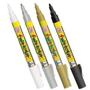 Kuretake ZIG Zestaw markerów  Fabricolor do tkanin 4kolory PFC-20/4VMT