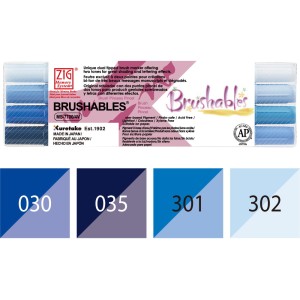 Kuretake Brushables Zestaw 4szt. BLUE MS-7700/4VBL