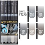 Komplet Markerów Chameleon 5 kolorów GREY TONES SET