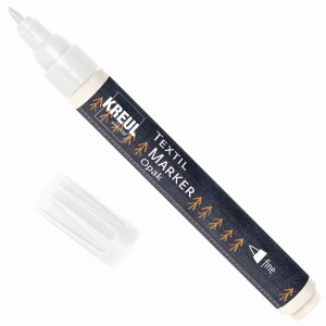 Kreul Textil Marker Opak - Kryjący pisak do tkanin 1-2mm 92781 BIAŁY 
