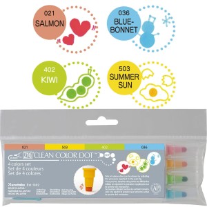 Kuretake Clean Color Dot dwie końcówki Zestaw 4 kolory TC-6100/4V