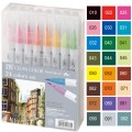 Kuretake Zig Clean Color Real Brush Zestaw 24 kolory - opakowanie i paleta kolorystyczna.jpg
