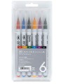 Kuretake Zig Clean Color Real Brush Basic Colors Zestaw 6 kolorów RB-6000AT-6VA szare opakowanie.jpg