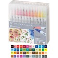 Kuretake Zig Clean Color Real Brush Zestaw 48 kolorów opakowanie portret i wzornik.jpg