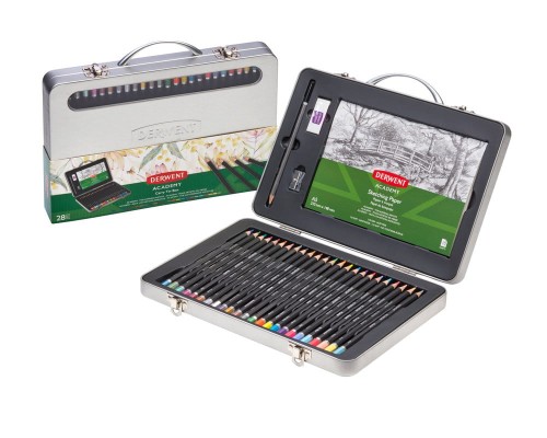 Derwent Academy Carry Tin 2305951 walizka otwarta i zamknięta.JPG