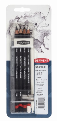 Derwent Charcoal węgiel w kredce 4szt. Blister MIX z akcesoriami 0700664.JPG