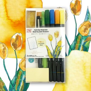 Kuretake Zestaw Watercolor Flowers - Wet on wet EW-3