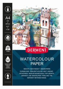 DERWENT WATERCOLOUR PAD A4 300GSM 12 ARK / 2301970