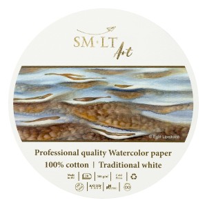 SMLTArt Professional Watercolor 100% bawełny Okrągłe karty 16cm 300g 20ark AS-20(300)/PRO/FSC 