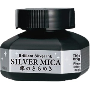 SILVER MICA INK - 60ml - BA302-6 Srebrny tusz do kaligrafii i rysunku