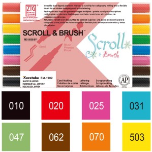 Kuretake Zestaw Pisaków Do Kaligrafii Scroll&Brush MS-5000/8VA