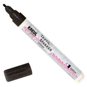 KREUL Textil Marker Do Jasnych i Ciemnych Tkanin GLITTER BLACK