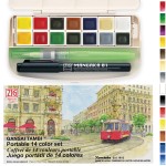 Kuretake Gansai Tambi 14 kolorów półkostki MC30-1 nowe opakowanie