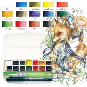 Kuretake Zig Transparent Watercolor Set 14kolorów WSKG301-1