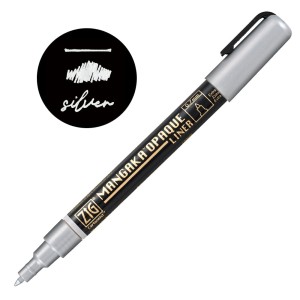 Kuretake ZIG Cartoonist Mangaka OPAQUE LINER SILVER CNMOL/102