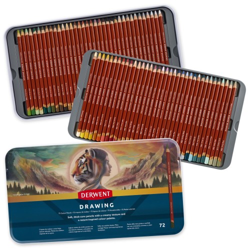 Derwent Drawing komplet kredek artystycznych 72 kolory 2306558 kaseta otwarta.jpg