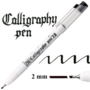 Kuretake ZIG Calligraphy Pen OBLIQUE 2.0 2mm 010 BLACK PC-200/010