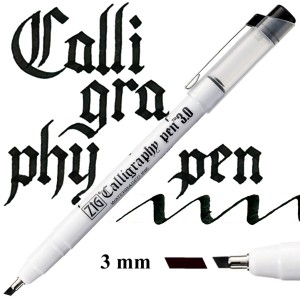 Kuretake ZIG Calligraphy Pen OBLIQUE 3.0 3mm 010 BLACK PC-300/010