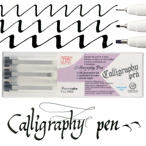 Kuretake ZIG Calligraphy Pen SQUARE 1,2,3mm 3szt. PCS/3VBK