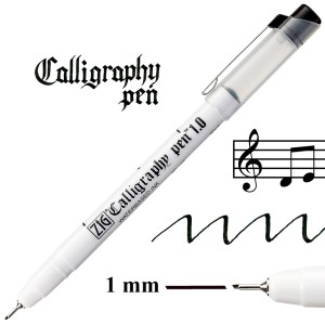 Kuretake ZIG Calligraphy Pen OBLIQUE 1.0 1mm 010 BLACK PC-100/010