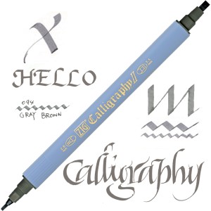 Kuretake ZIG Calligraphy II 2mm & 3,5mm 094 GRAY BROWN TC-3100/094