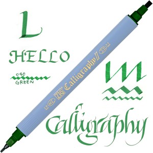 Kuretake ZIG Calligraphy II 2mm & 3,5mm 040 GREEN TC-3100/040
