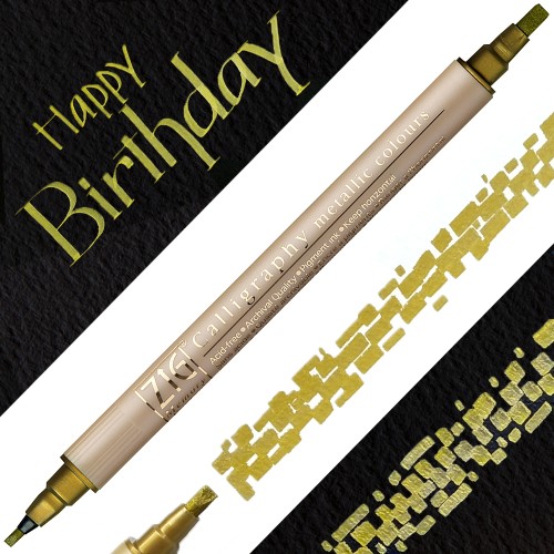 Kuretake ZIG Calligraphy Metallic Colours 101 GOLD MS-8400-101 miniatura.jpg