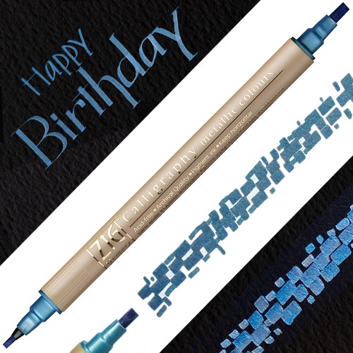 Kuretake ZIG Calligraphy Metallic Colours 125 BLUE MS-8400-125 miniatura.jpg