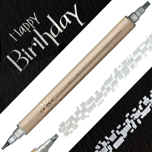 Kuretake ZIG Calligraphy Metallic Colours 102 SILVER MS-8400-102 miniatura.jpg
