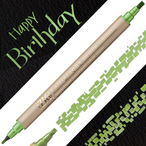 Kuretake ZIG Calligraphy Metallic Colours 128 LIGHT GREEN MS-8400-128 miniatura.jpg