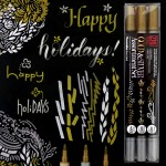 KURETAKE Zestaw pisaków złoto i srebro - różne końcówki MS/3VGS