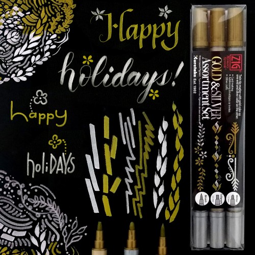 KURETAKE Zestaw pisaków złoto i srebro - różne końcówki MS3VGS miniatura.jpg