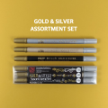 KURETAKE Zestaw pisaków złoto i srebro - różne końcówki MS3VGS musztardowe tło.png