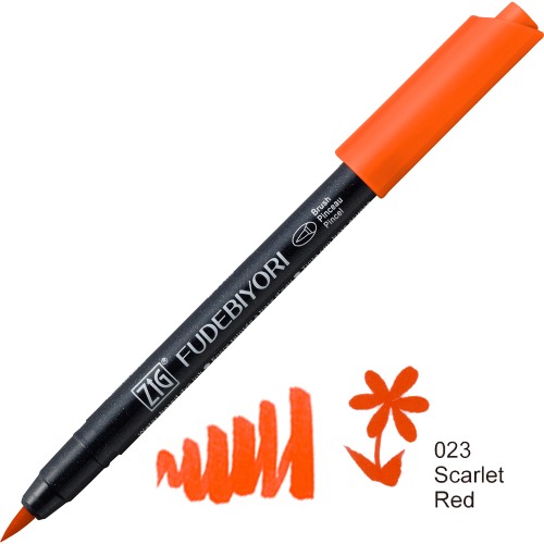 Kuretake ZIG Fudebiyori 023 scarlet red CBK-55N-023 v2.jpg