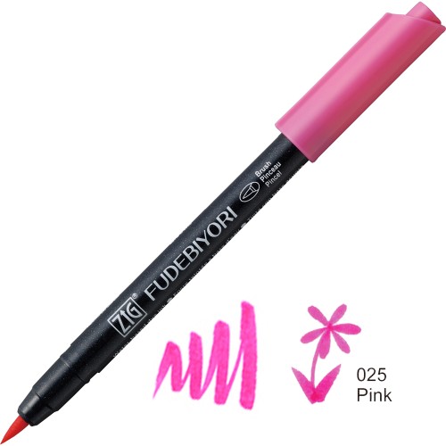 Kuretake ZIG Fudebiyori 025 Pink CBK-55N-025_2 v2.jpg
