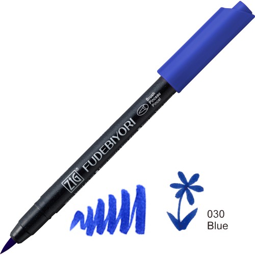 Kuretake ZIG Fudebiyori 030 Blue CBK-55N-030 v2.jpg