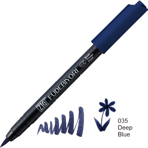 Kuretake ZIG Fudebiyori 035 Deep Blue CBK-55N-035 v2.jpg