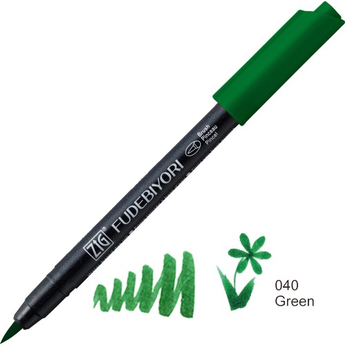 Kuretake ZIG Fudebiyori 040 Green CBK-55N-040 v2.jpg