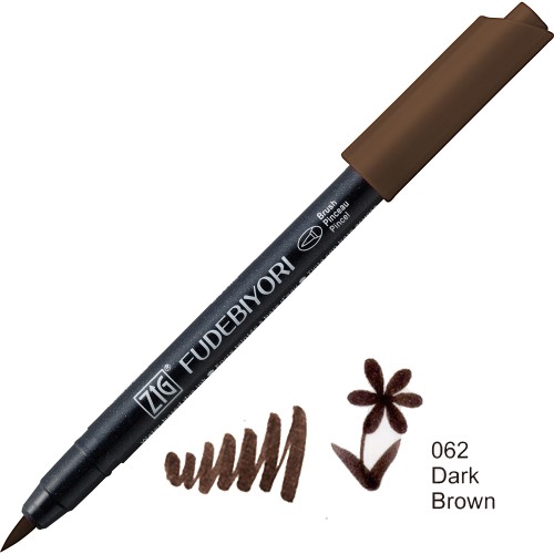 Kuretake ZIG Fudebiyori 062 Dark Brown CBK-55N-062 v2.jpg