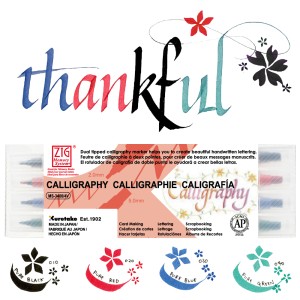 Kuretake Calligraphy 2mm & 5mm Zestaw 4 kolory MS-3400/V4