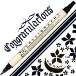 Kuretake Calligraphy 2mm & 5mm 010 PURE BLACK MS-3400/010