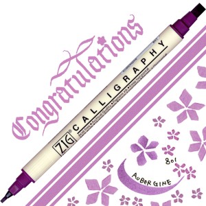 Kuretake Calligraphy 2mm & 5mm 801 AUBERGINE MS-3400/801