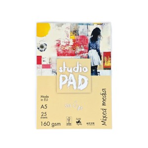 SMLTArt Studio Pad MIX MEDIA A5 160gsm 25ark  5MIXS-25(160)/STD/FSC