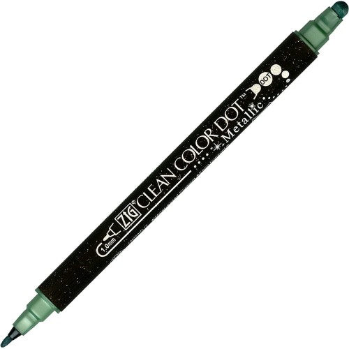 Kuretake Zig Clean Color Dot Metallic 121 Green.jpg