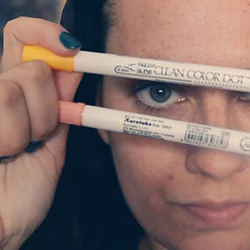 realistyczny portret pisakami Clean Color Dots?